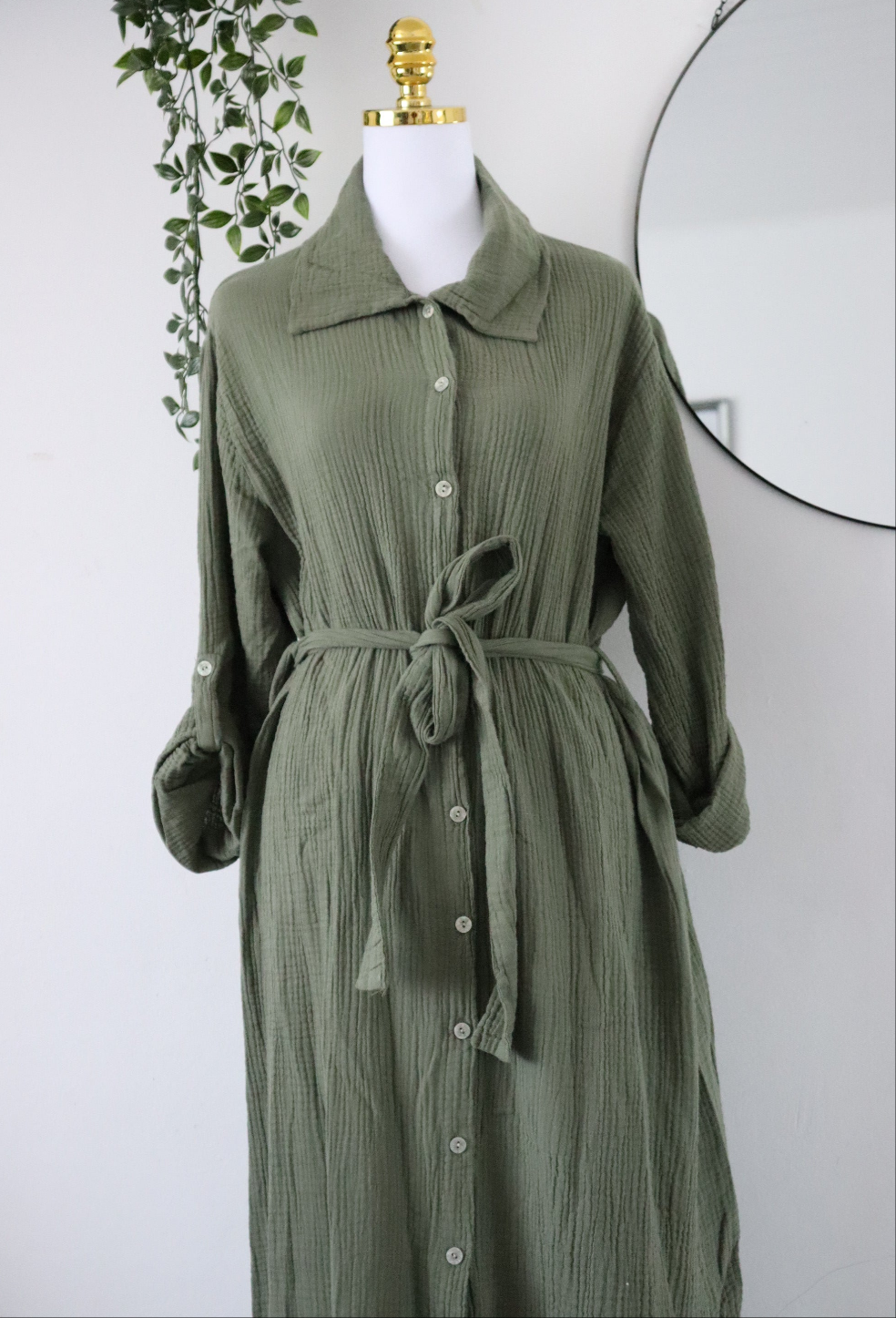 Damen Musselin- Blusenkleid