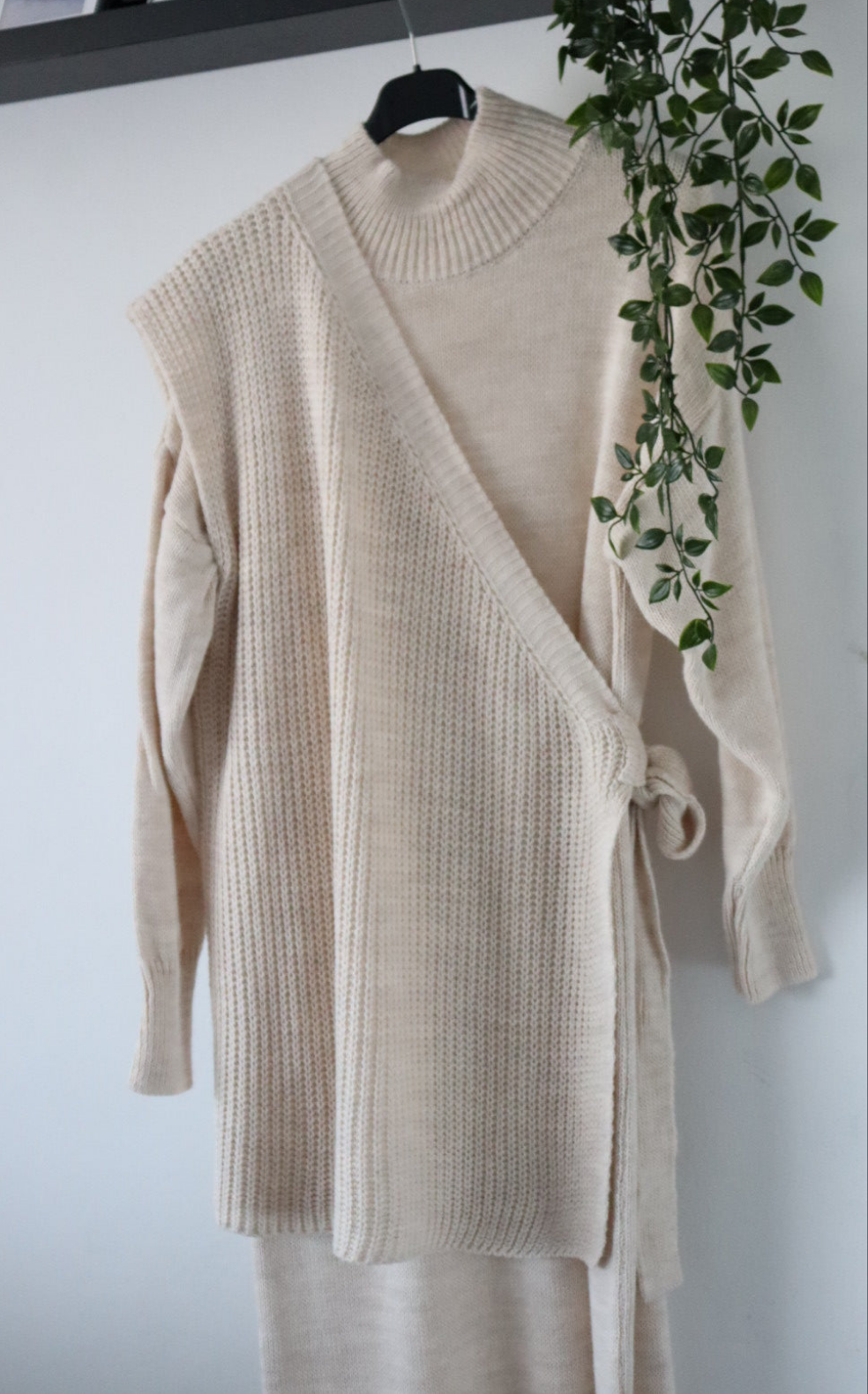 Damen Zweiteiler, Strickkleid mit Strickweste