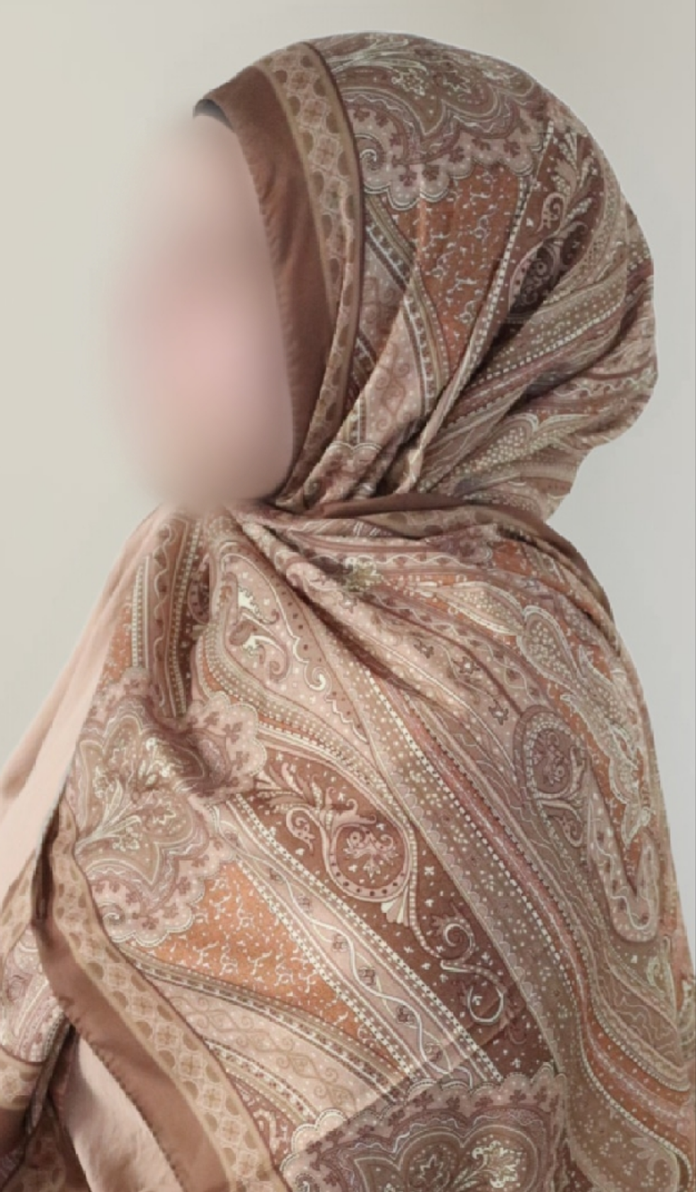 FRESIA-Scarf, Retro-Hijab Schal aus Seidenstoff/Baumwolle