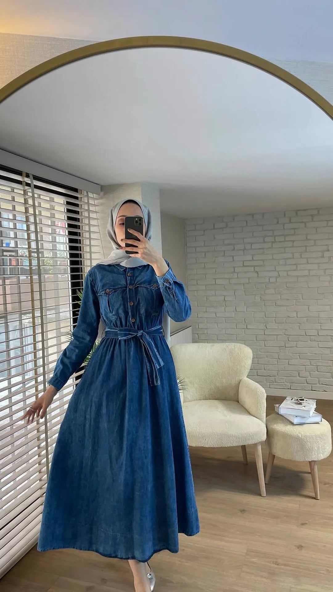 Damen denim Kleid