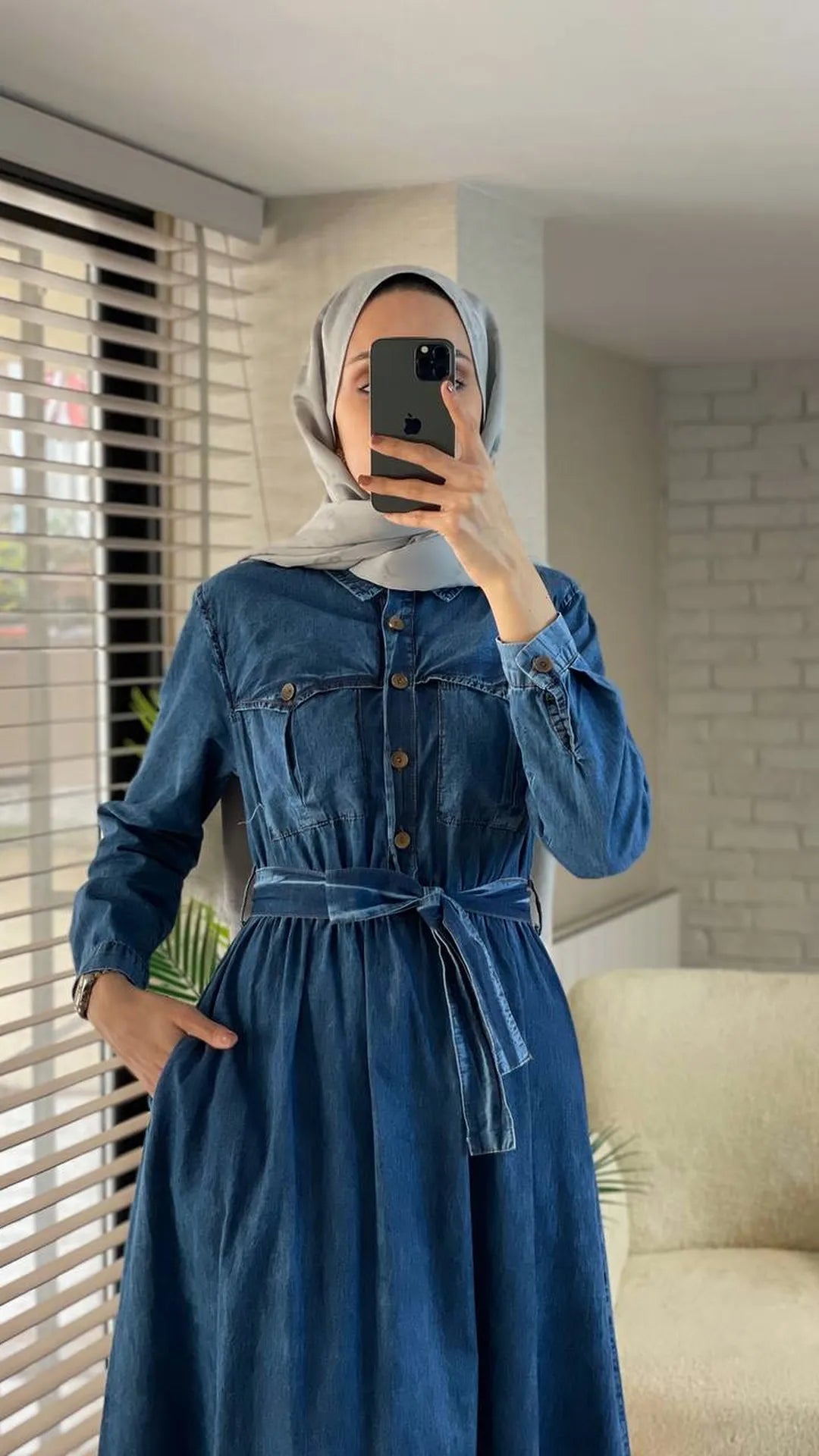 Damen denim Kleid