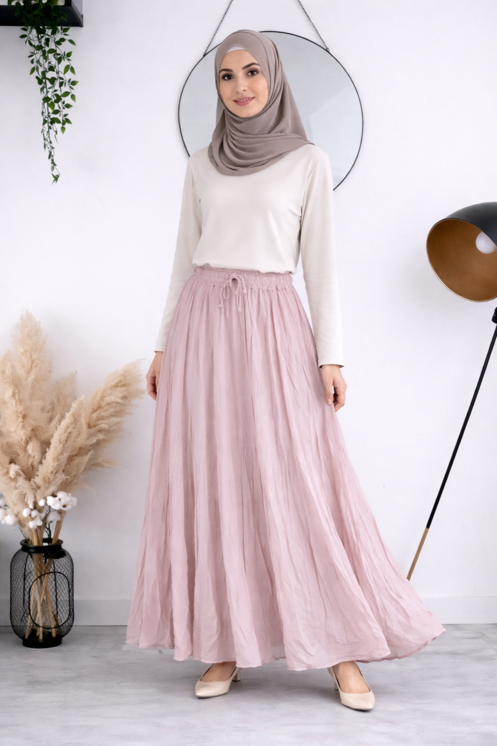 Damen Rock mit Innenfutter in Crinkle-Look