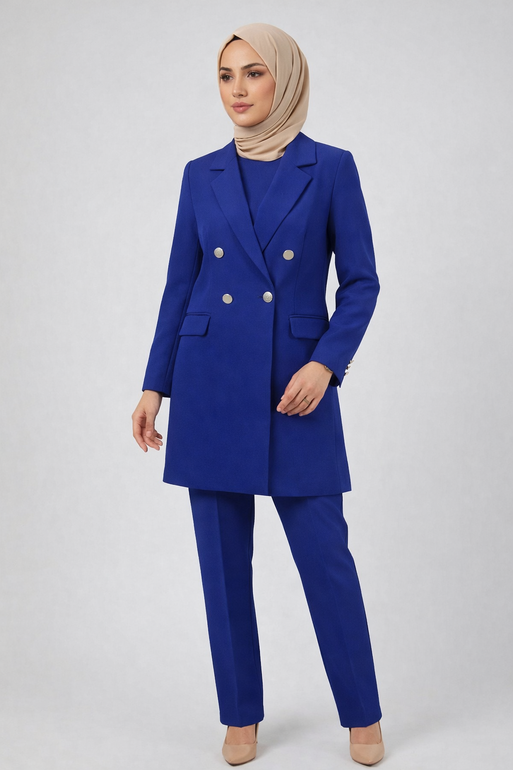 Uzun blazer ceket takımı