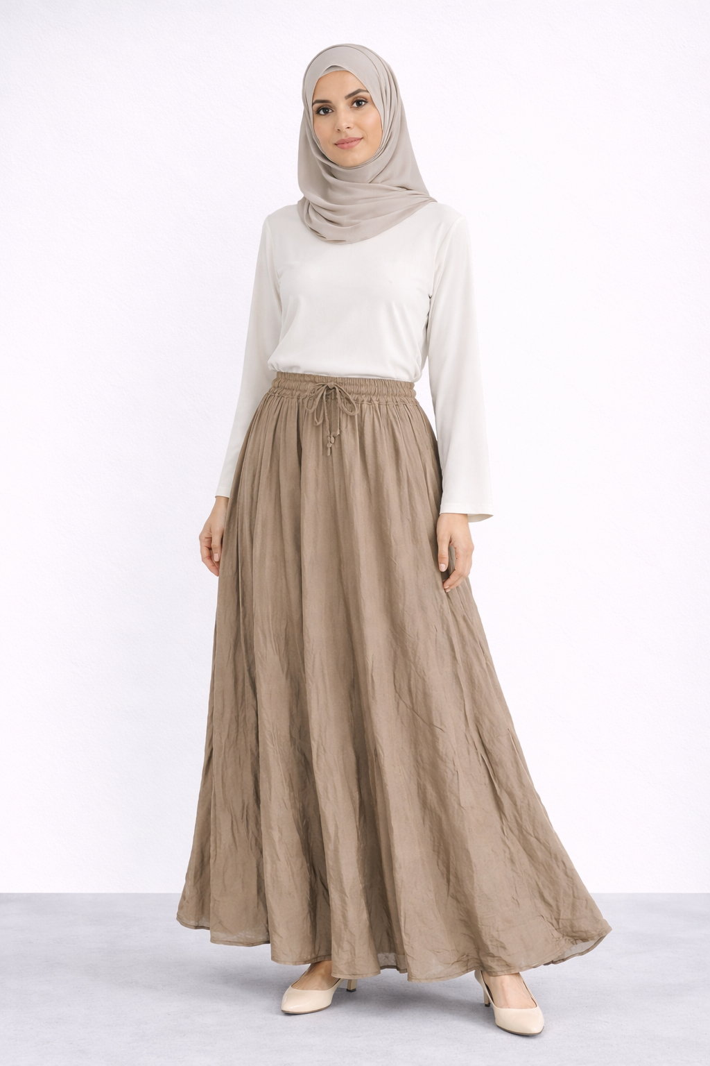 Damen Rock mit Innenfutter in Crinkle-Look