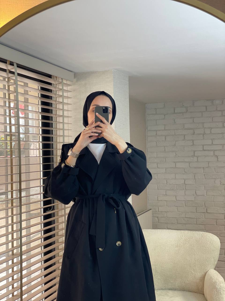 Damen dünn gestreifter Trenchcoat