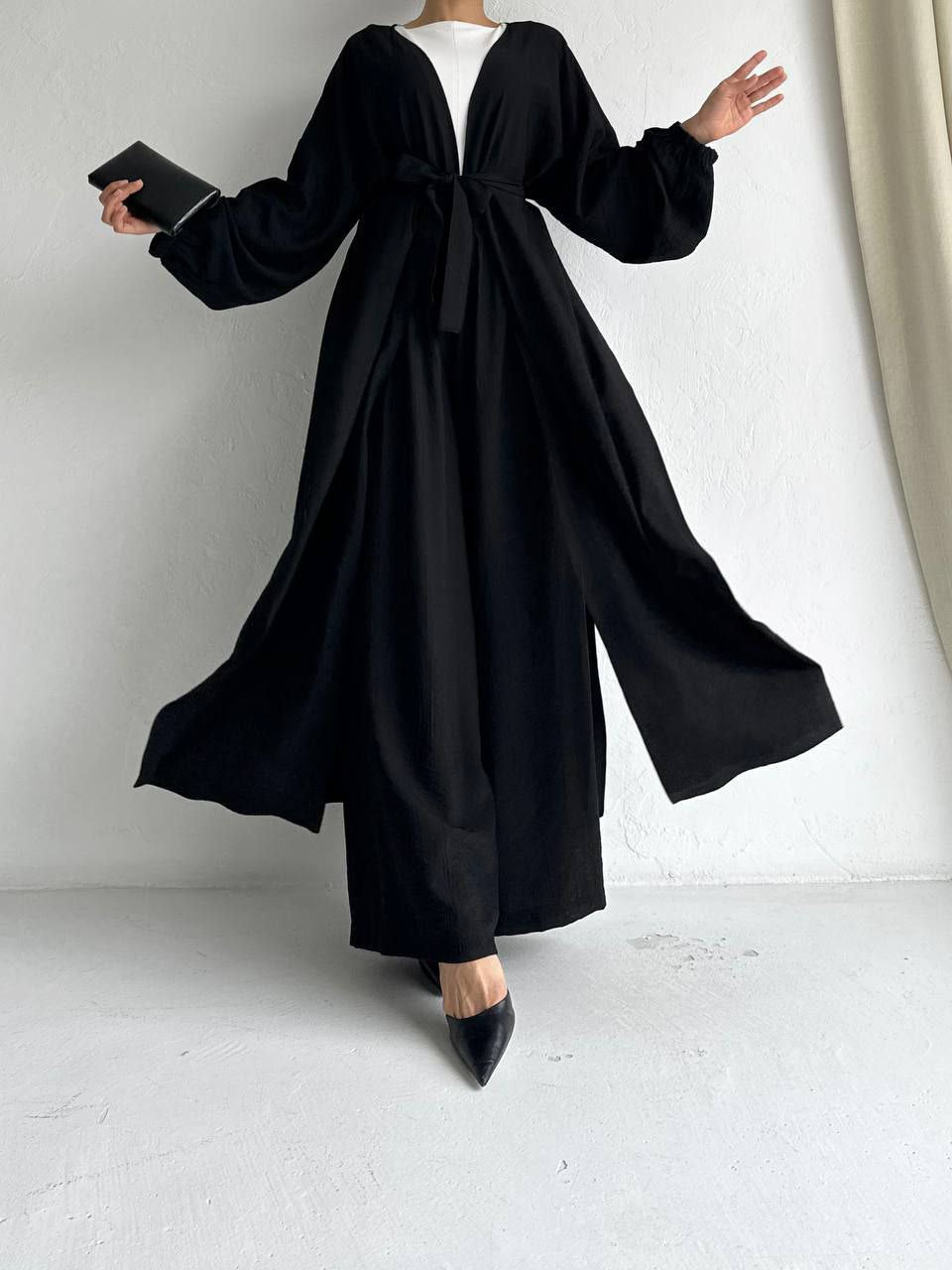 Damen lange Tunika/Hose Set mit Gürtel