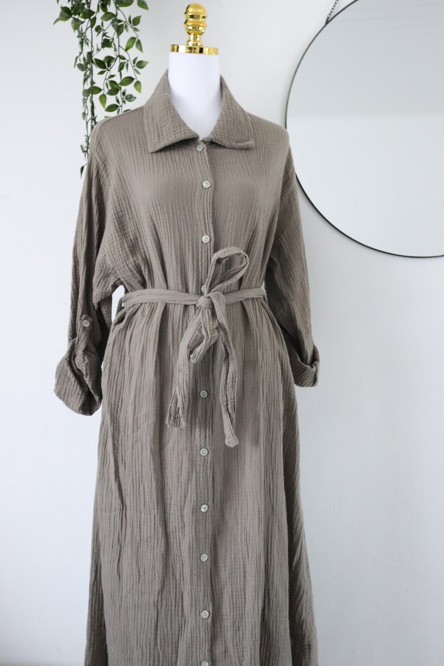 Damen Musselin- Blusenkleid