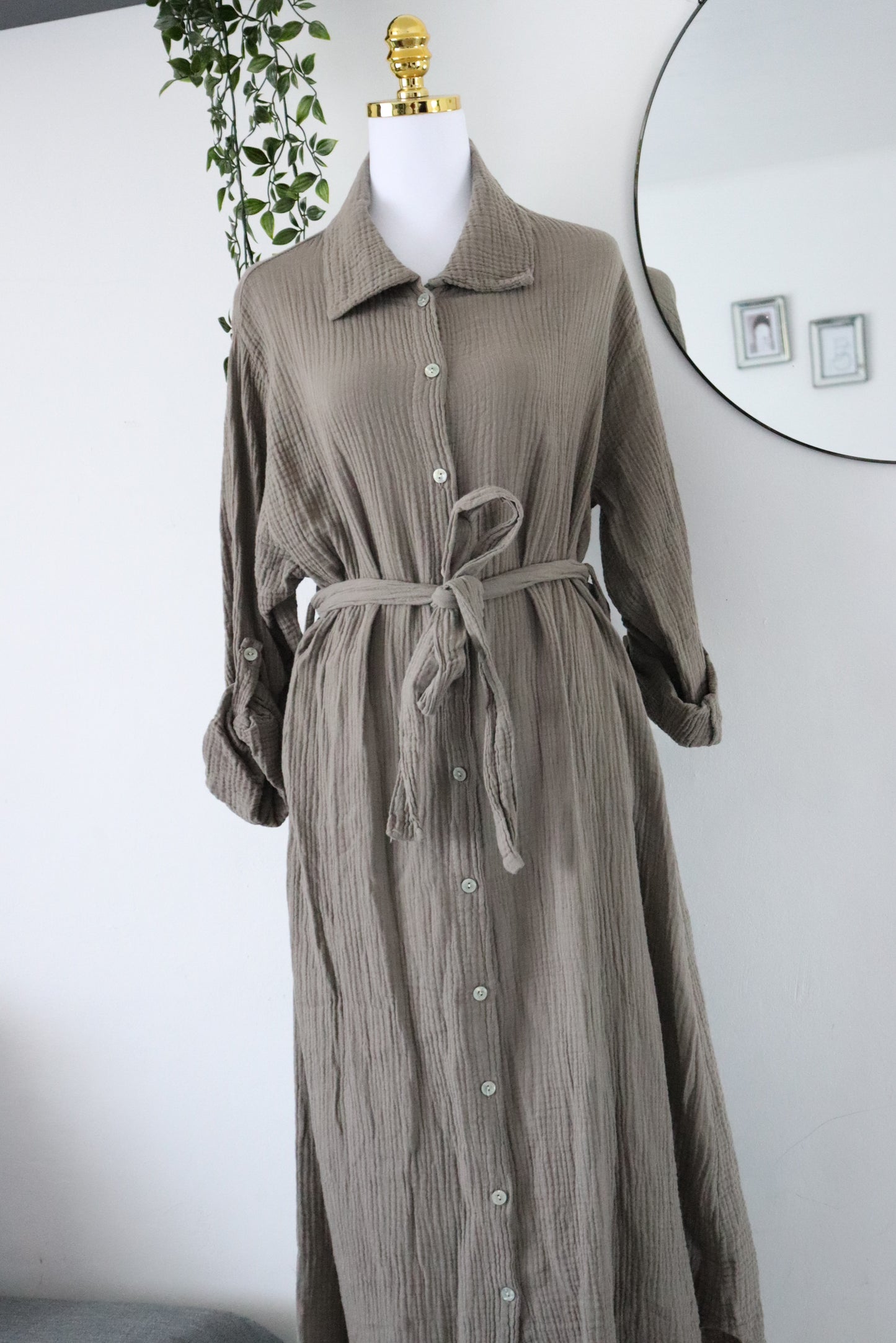 Damen Musselin- Blusenkleid