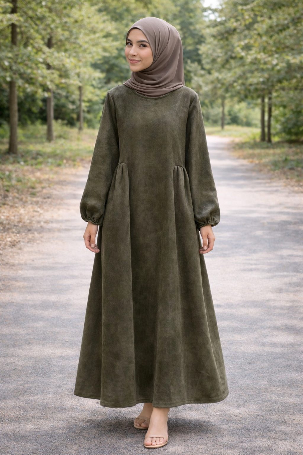 Damen Oversized Velour-Maxikleid