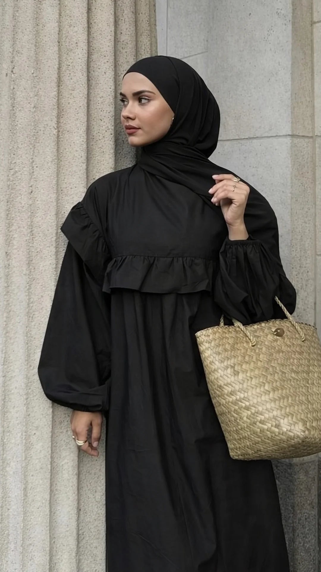 Elegant Cotton Ruffle Dress