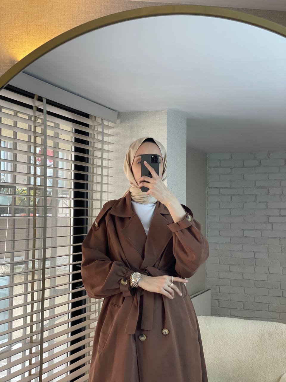 Damen dünn gestreifter Trenchcoat