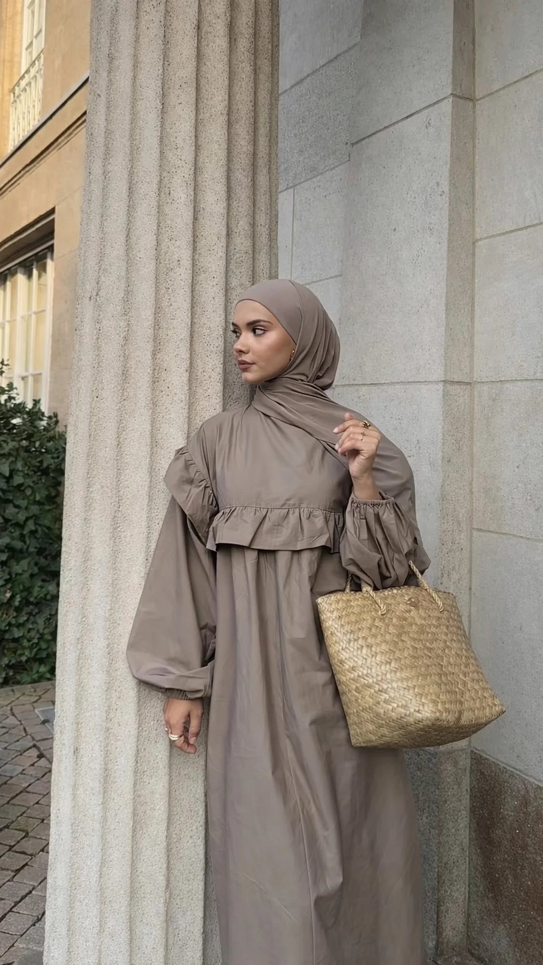 Elegant Cotton Ruffle Dress