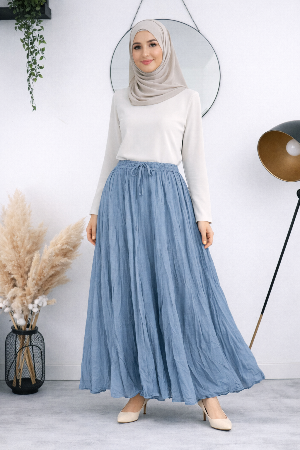 Damen Rock mit Innenfutter in Crinkle-Look