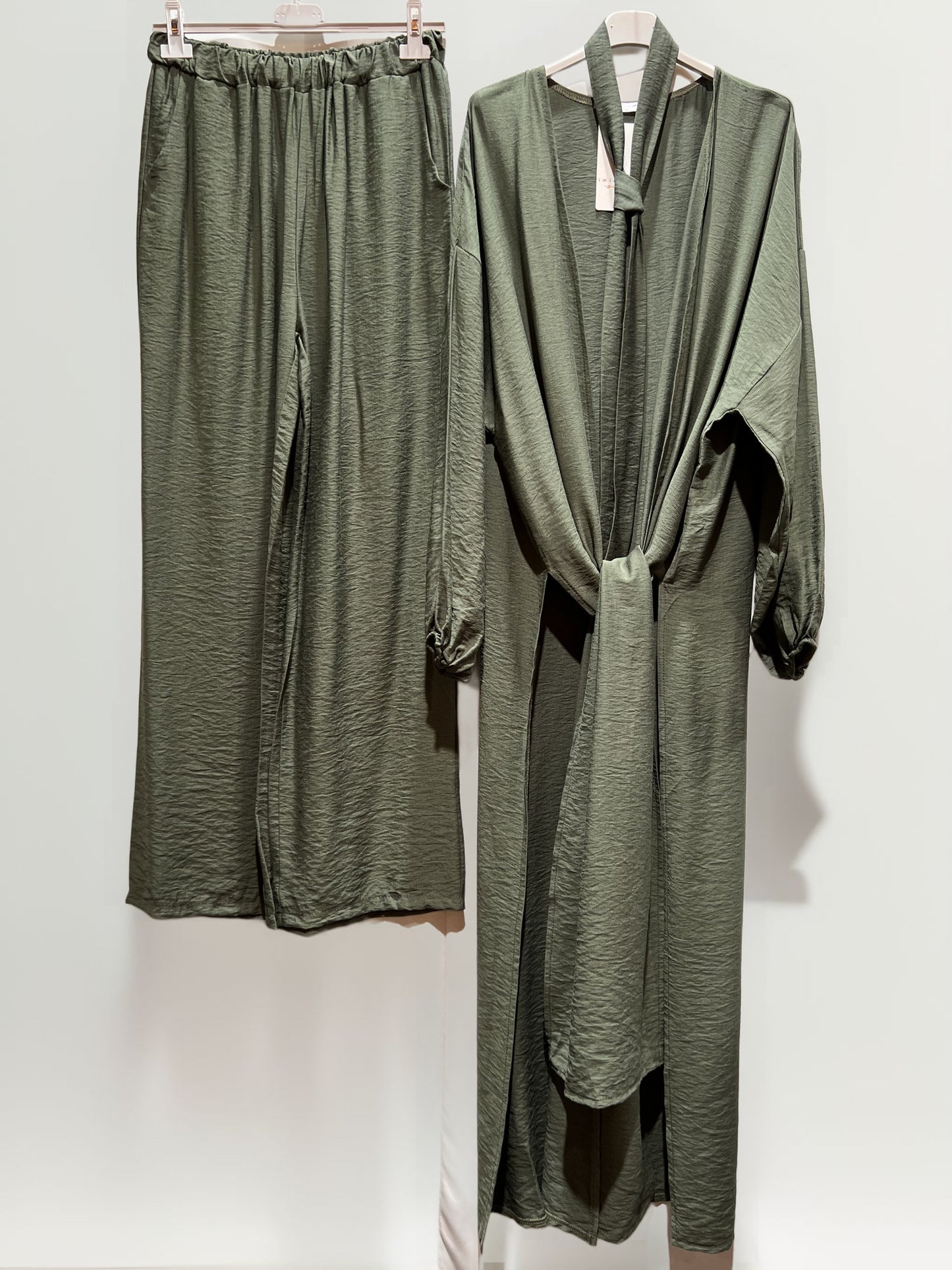 Damen lange Tunika/Hose Set mit Gürtel