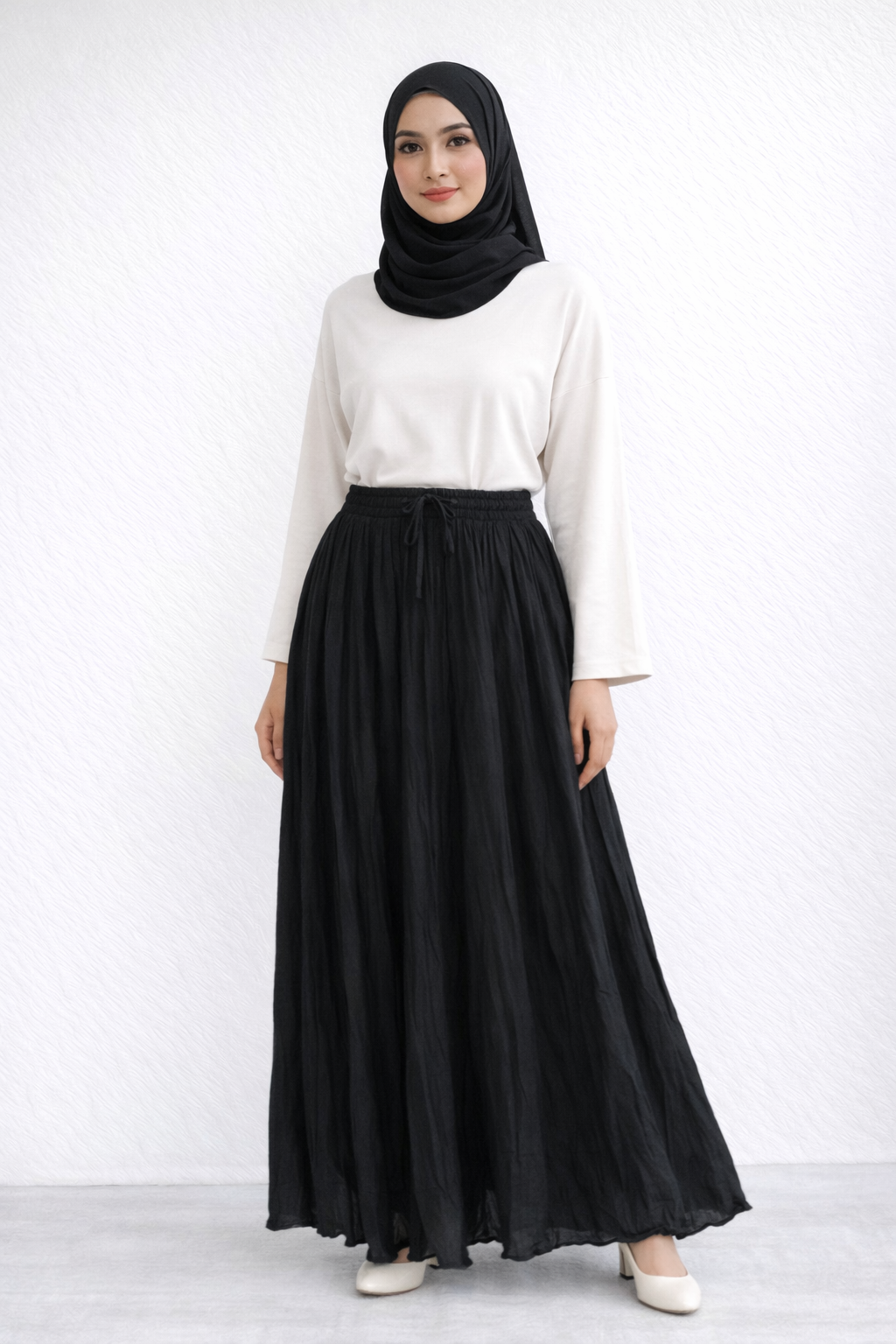 Damen Rock mit Innenfutter in Crinkle-Look