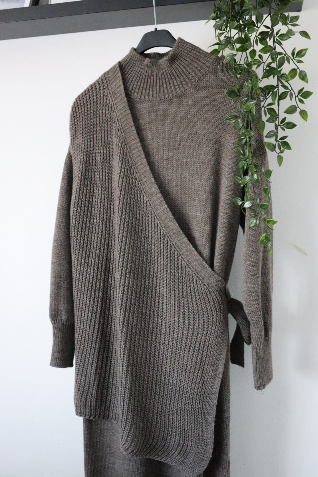 Damen Zweiteiler, Strickkleid mit Strickweste