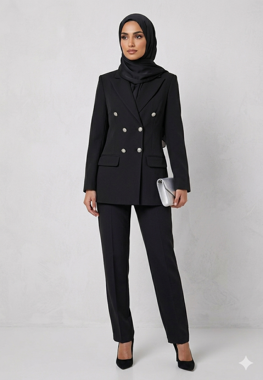 Kısa blazer ceket takım