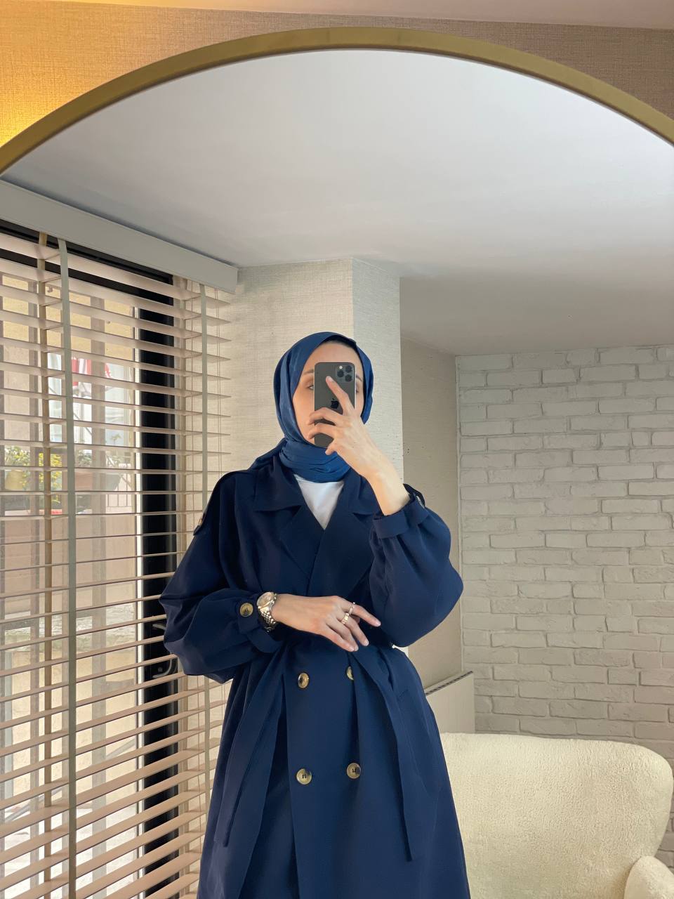 Damen dünn gestreifter Trenchcoat