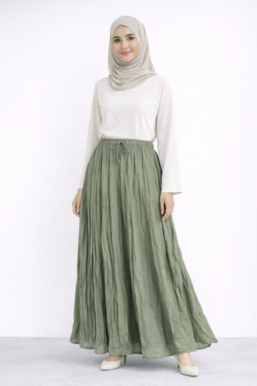Damen Rock mit Innenfutter in Crinkle-Look