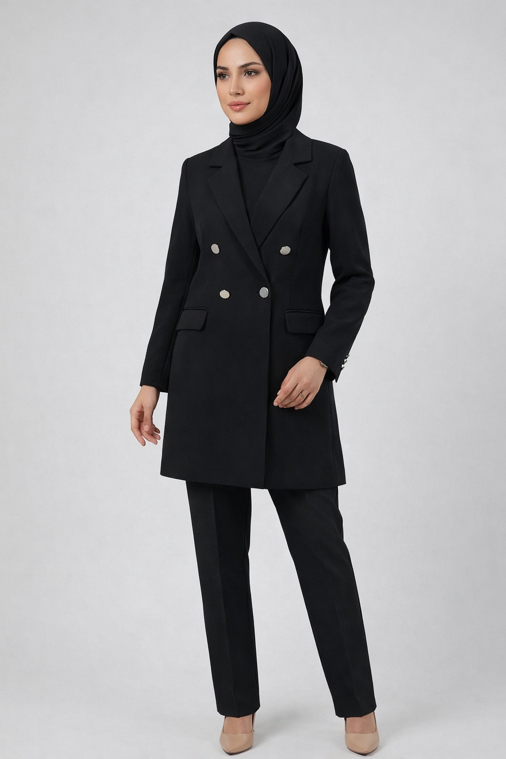 Uzun blazer ceket takımı