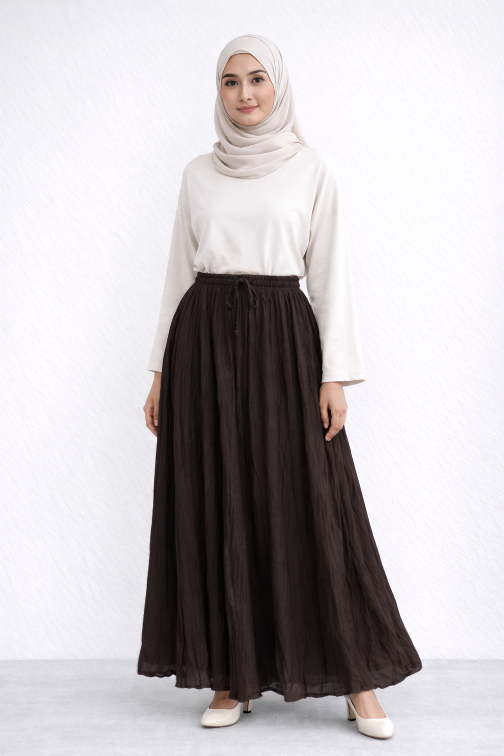 Damen Rock mit Innenfutter in Crinkle-Look
